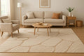 Hand Tufted Wool Area Rug: Beige Stone-Inspired Texture